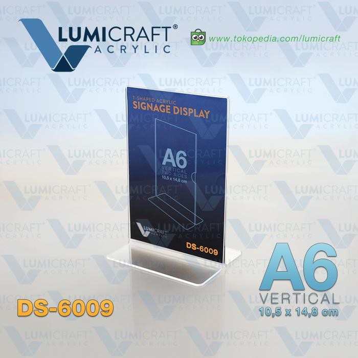 

OJ Tent Card Acrylic / Acrylic Display Model T - Vertikal A6 DS-6009