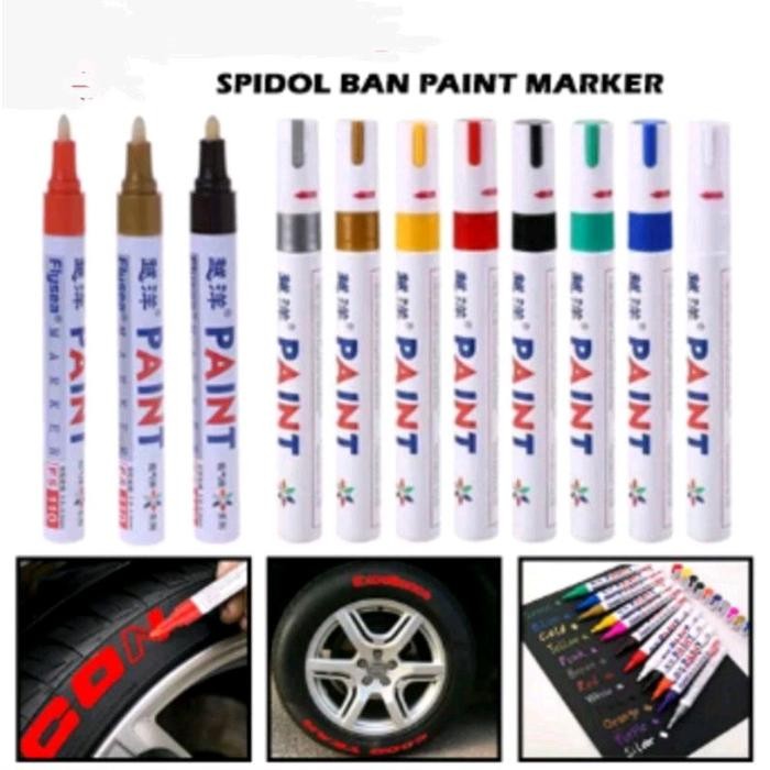 

New Spidol Ban TOYO Paint Marker Pen Cat Pulpen Warna Ban Mobil Motor Permanent Waterproof Merah