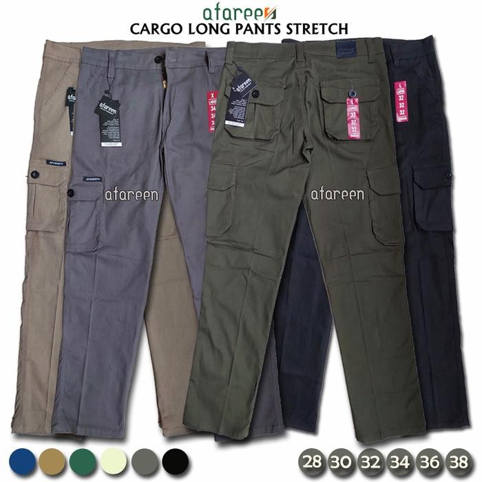Erigo Collection - Celana Cargo Panjang Pria Long Cargo Pants Stretch Melar Chino Cargo Dewasa