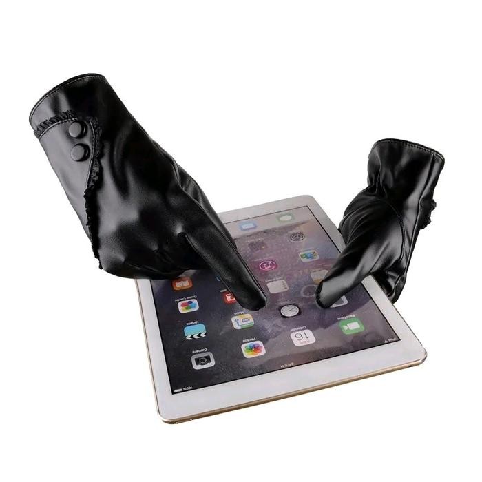DISKON Sarung Tangan Kulit Wanita Touchscreen Sarung Tangan Musim Dingin Winter Sarung Tangan Motor