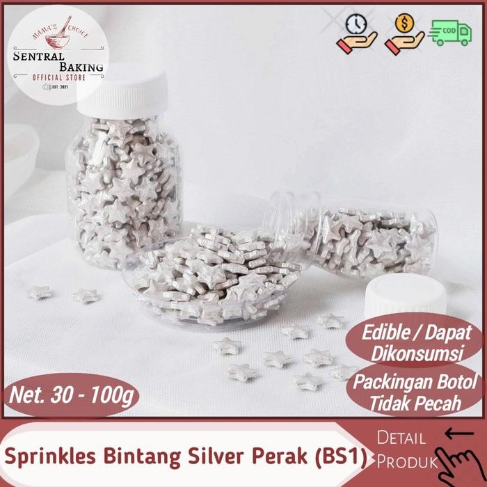 

Stok Baru Sprinkle Kue Bintang Silver Perak (BS1) / Springkel Star Springkle Kue