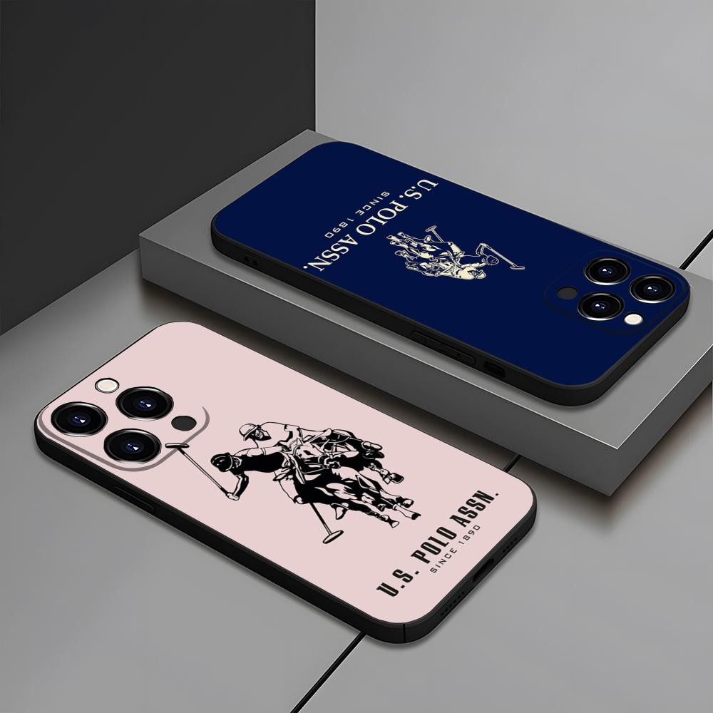 IMPORT MINISO-Fashion U.S. POLO ASSNs Phone Case For IPhone 15 16 13 Pro Max 14 12 11 Xr X 8 7 6