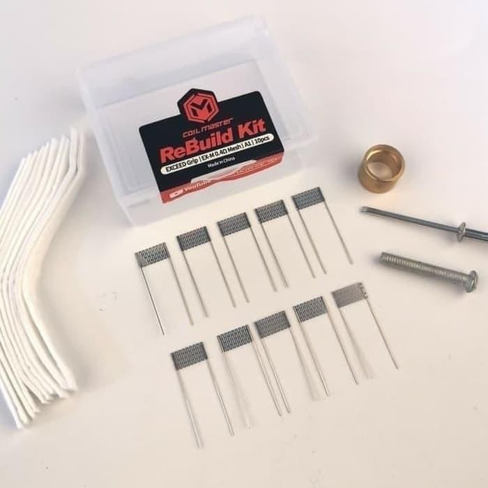 NEW RBK EXCEED GRIP 0.4 OHM COIL MASTER RBK REBUILD KIT 0.4 OHM MESH NI80