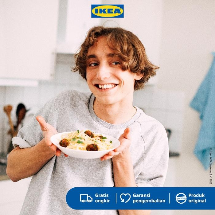 IKEA OFTAST Piring Makan Cekung Bahan Kaca Tempered Putih 20cm