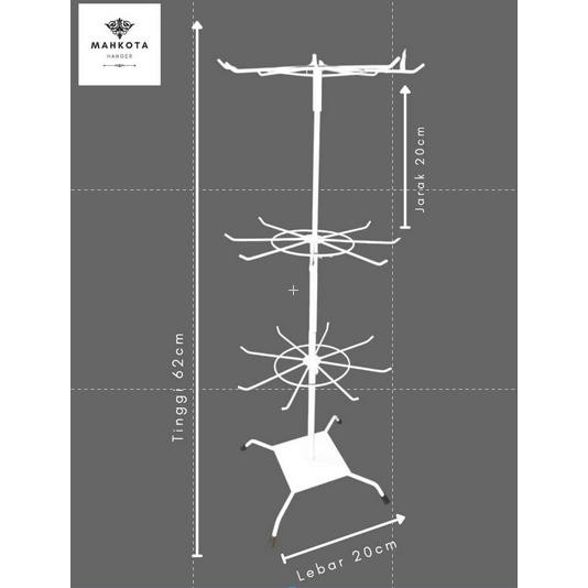 Rak Display putar Matahari 3 susun gantungan aksesoris display