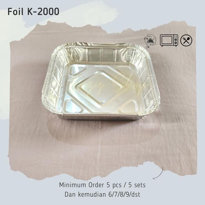Aluminium Foil Loyang/Tray Kotak 2000 ml Loyang Panggang Ayam Kodok