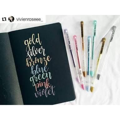 New DONG A MY METAL METALLIC GEL PEN GOLD SILVER PULPEN KILAP KILAU EMAS PERAK