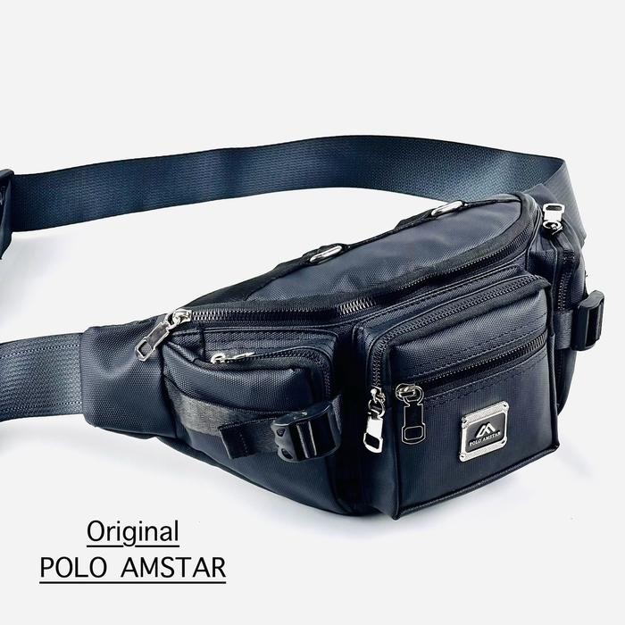 POLO AMSTAR TAS SELEMPANG PRIA TERBARU POLO AMSTAR WAISTBAG WATERPROOF TAS OUTDOOR SPORTY