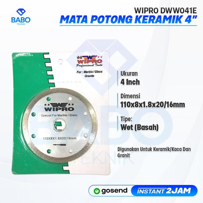 WIPRO 4" DWW041E BATU MATA POTONG KERAMIK / GRANITE DIAMOND WHEEL