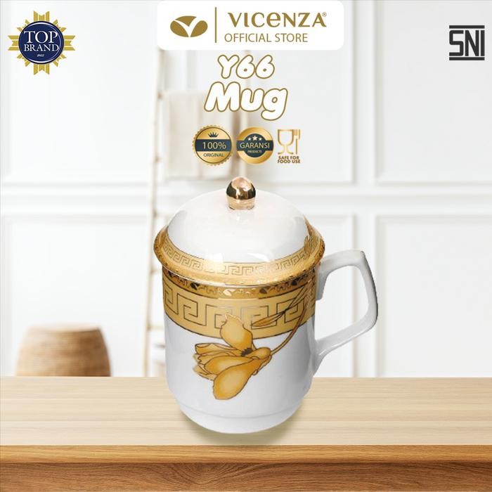 TERMURAH Vicenza Mug dengan Tutup Y66 Lily READY STOCK