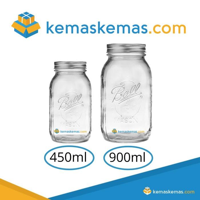 Mason Jar Toples Kaca Bulat Tutup Aluminium