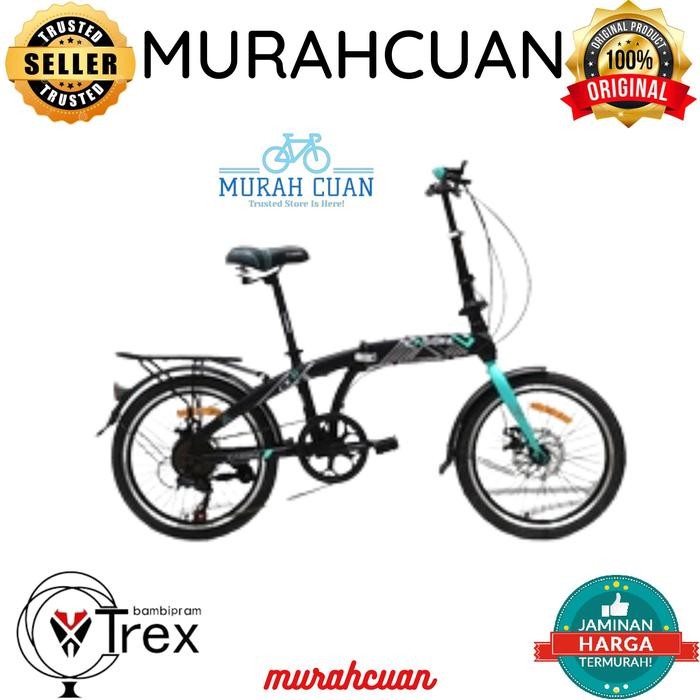 Sepeda Folding Lipat Trex Cassini 20 Inch Cakram 7 Speed Murah