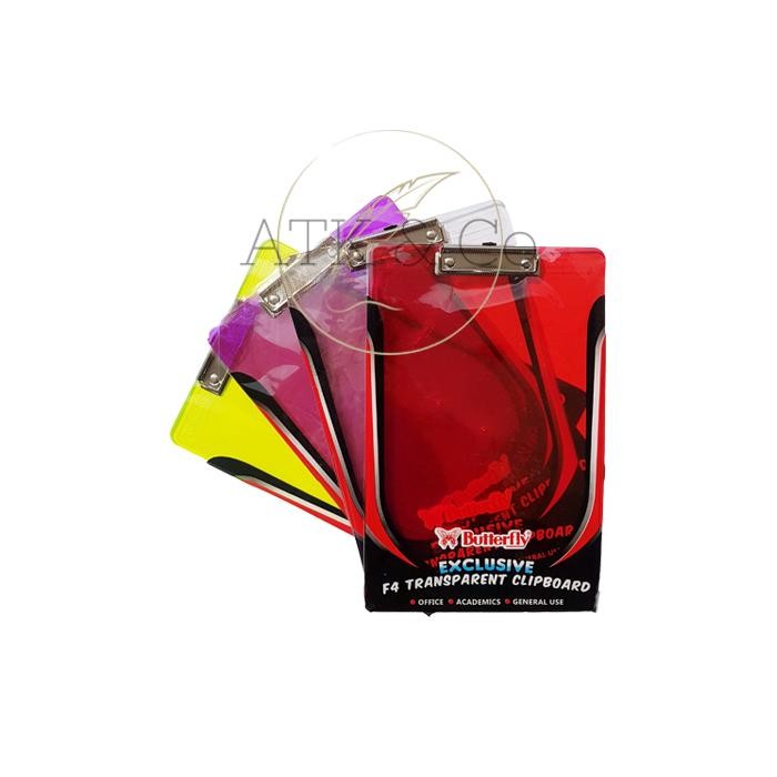 Clipboard Butterfly Transparan - Papan Dada - Papan Jalan Butterfly