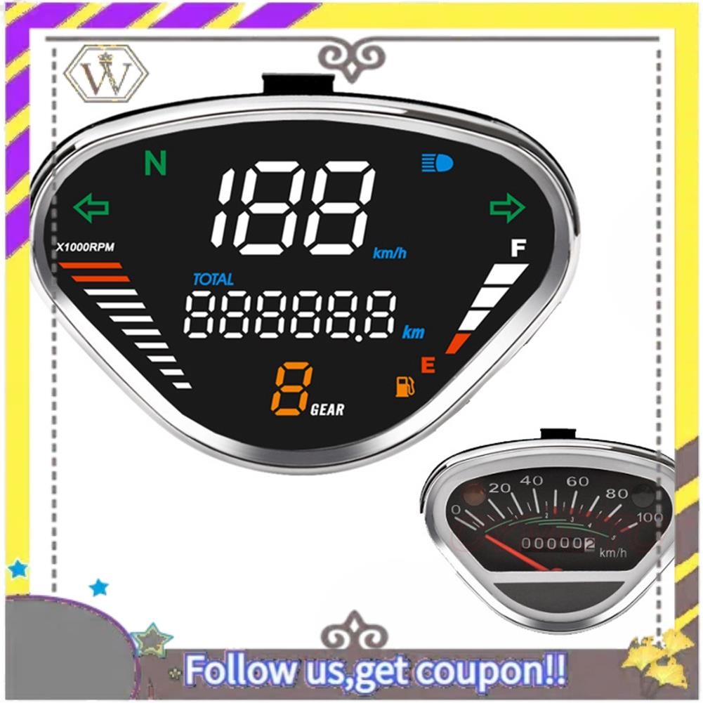 Abxv-Digital Meter Lcd Speedometer Odometer Tachometer Display For Honda Dax70 Ct50 Jialing70