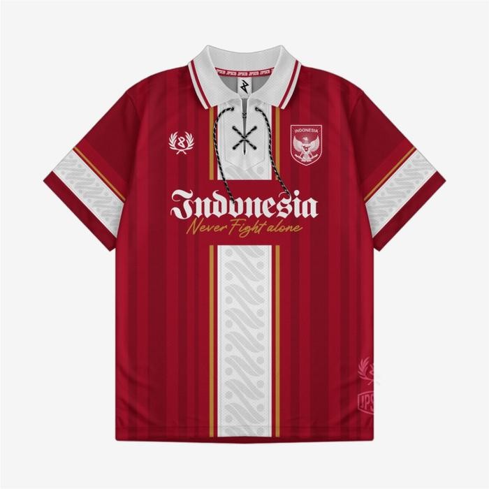 TERLARIS Jersey Indo Never Fight Alone Kaos Timnas Indonesia Retro OlahSepakbola Futsal Dryfit
