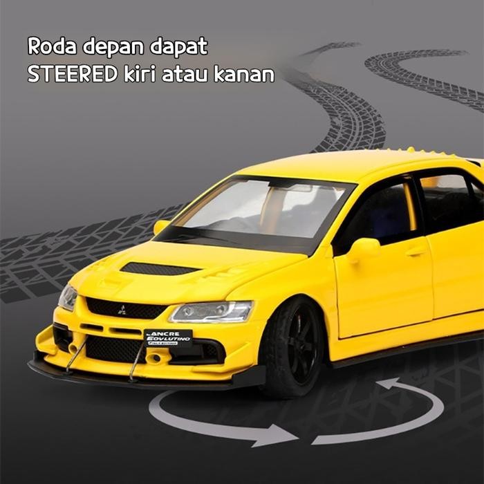 HOT Diecast Miniatur Mobil 1:32 Mitsubishi Lancer Evo 9 JDM Racing Car Diecast Model Miniatur Suara