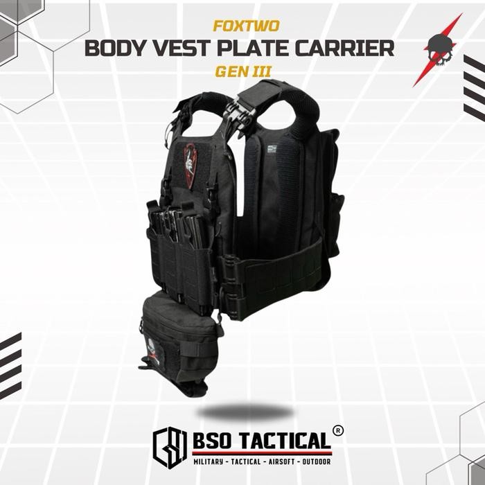 Promo Rompi Tactical Fox Two Body Vest Gen Iii Molle Laser Cutting Set Plate Carrier Original Foxtwo