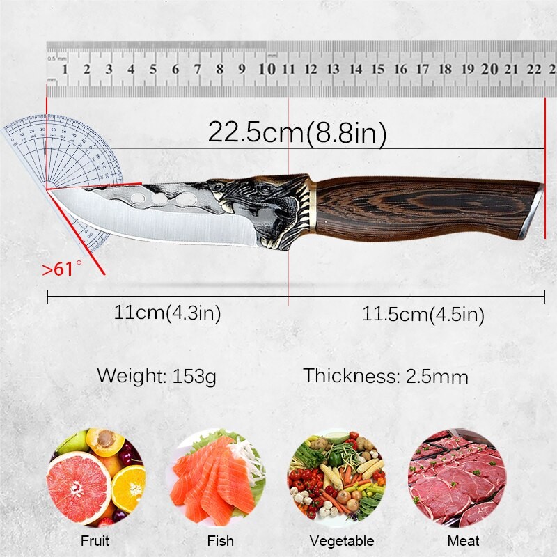 Handmade Kitchen Knife Boning Knife Outdoor Hunting Camping Knife Forged Knife Military Knife- Good 