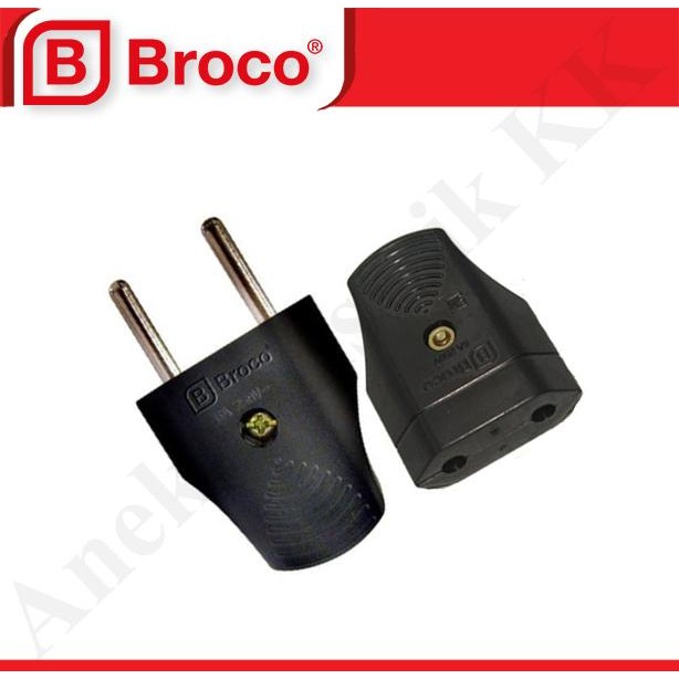 BROCO STEKER COLOKAN KONTRA LISTRIK GEPENG HITAM MALE TO FEMALE ASLI