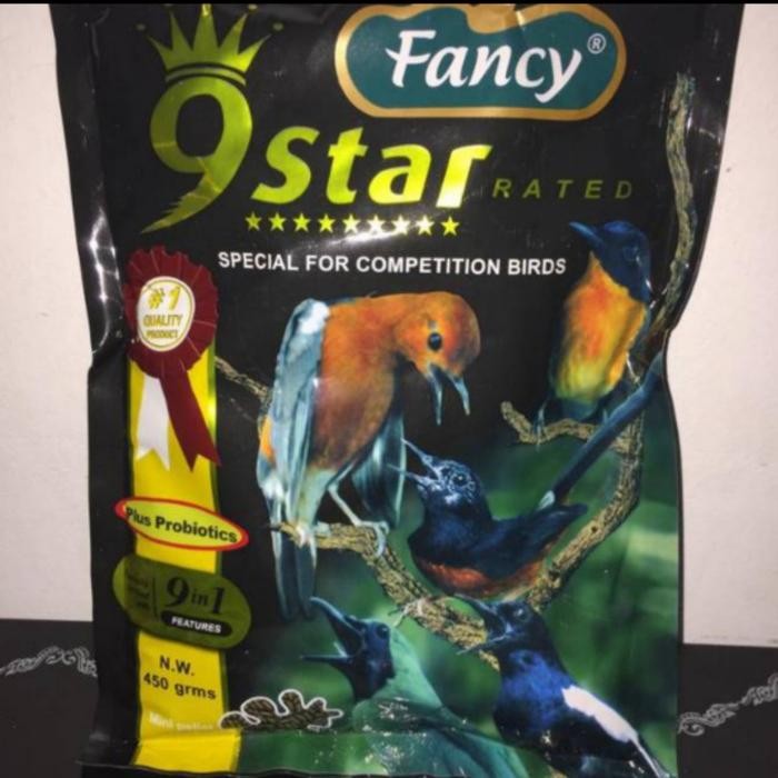 6yfd- Fancy 9 Star Plus Probiotics Pur Hijau Pakan Burung Murai Anis 459 Gr