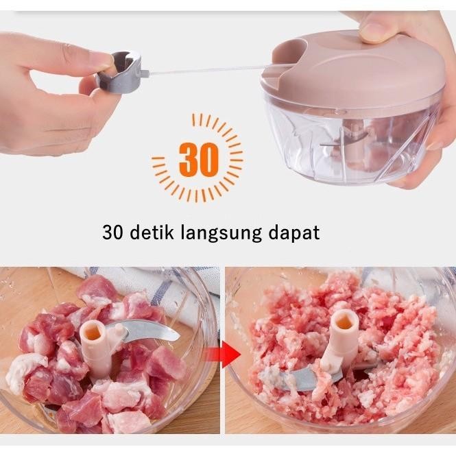 ELtoko- Speedy Chopper Blender Tarik Manual Tanpa Listrik Blender Penghancur Bumbu Biji Kacang