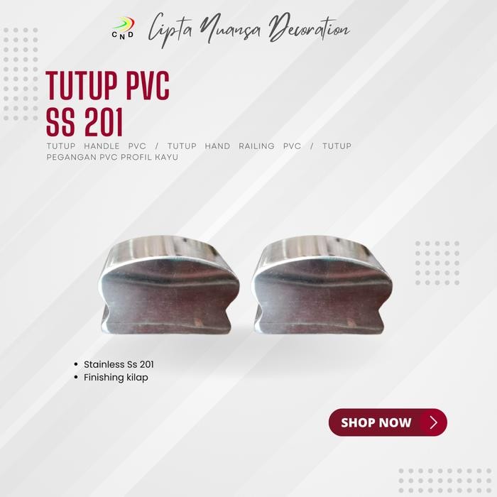 Lansungkirim- Tutup Stainless Pegangan Pvc Profil Kayu Railing Tangga Stainless