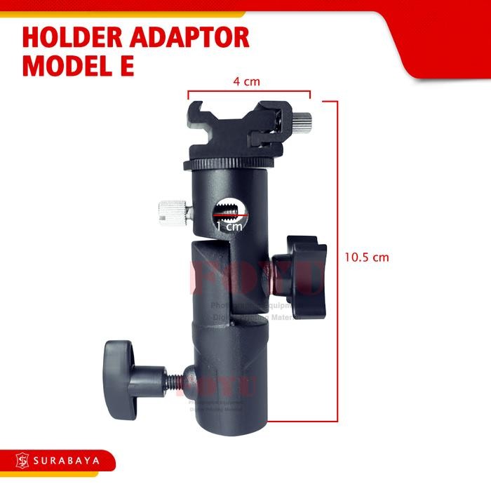 Holder Adaptor Speedlite Camera Flash Dengan Lubang Payung Model E Besi Kamera Lampu Tripod