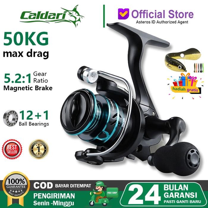 Reel Pancing Caldari Reel Pemintal Kumparan Logam Pancing Pengereman Mesin Casting Reel Pancing