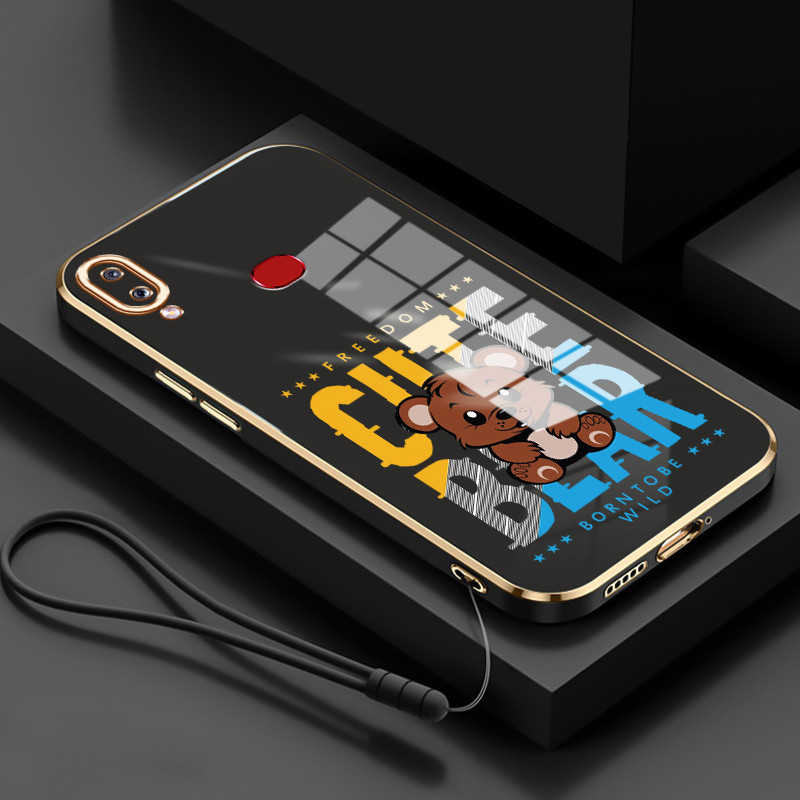 Casing Untuk Samsung Galaxy A10s M01s Case Casing HP Softcase Tali gantungan berlapis silikon mewah 