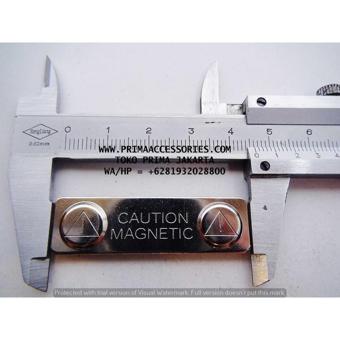 hr8k- Magnet Nama Dada Persegi Nkl (Caution) + Lem