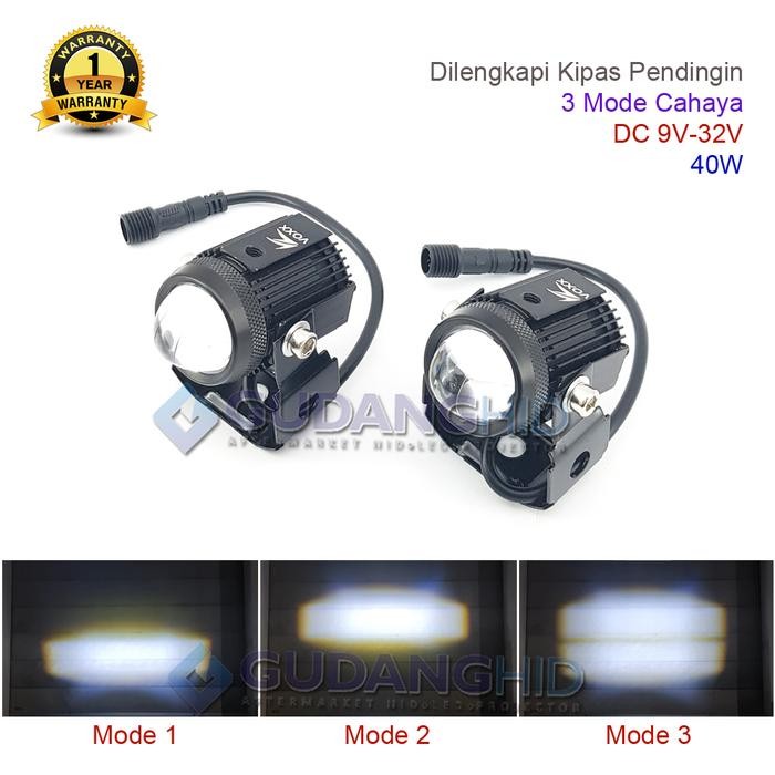 VOXX LED MINI LASER D2 LAMPU TEMBAK SOROT LED FOGLAMP MINI PROJI HI-LO