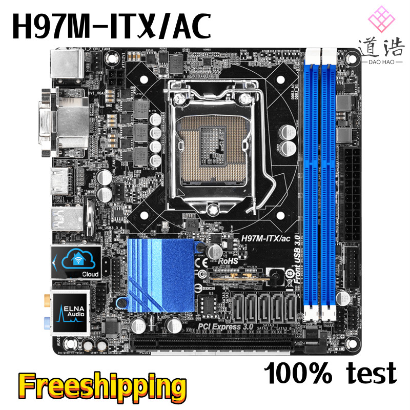 Casing Laptop For ASROCK H97M-ITX/AC Motherboard 16GB HDMI PCI-E3.0 LGA 1150 DDR3 Mini-ITX H97 Mainb