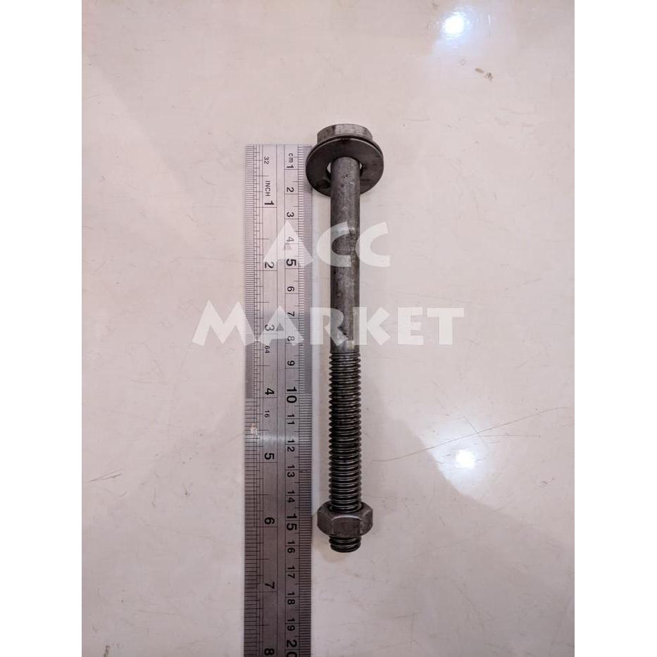 NEW Baut Baja Mur Hitam 15 Cm x 12 Mm Long Thread Bolt Balok Kayu Kanopi