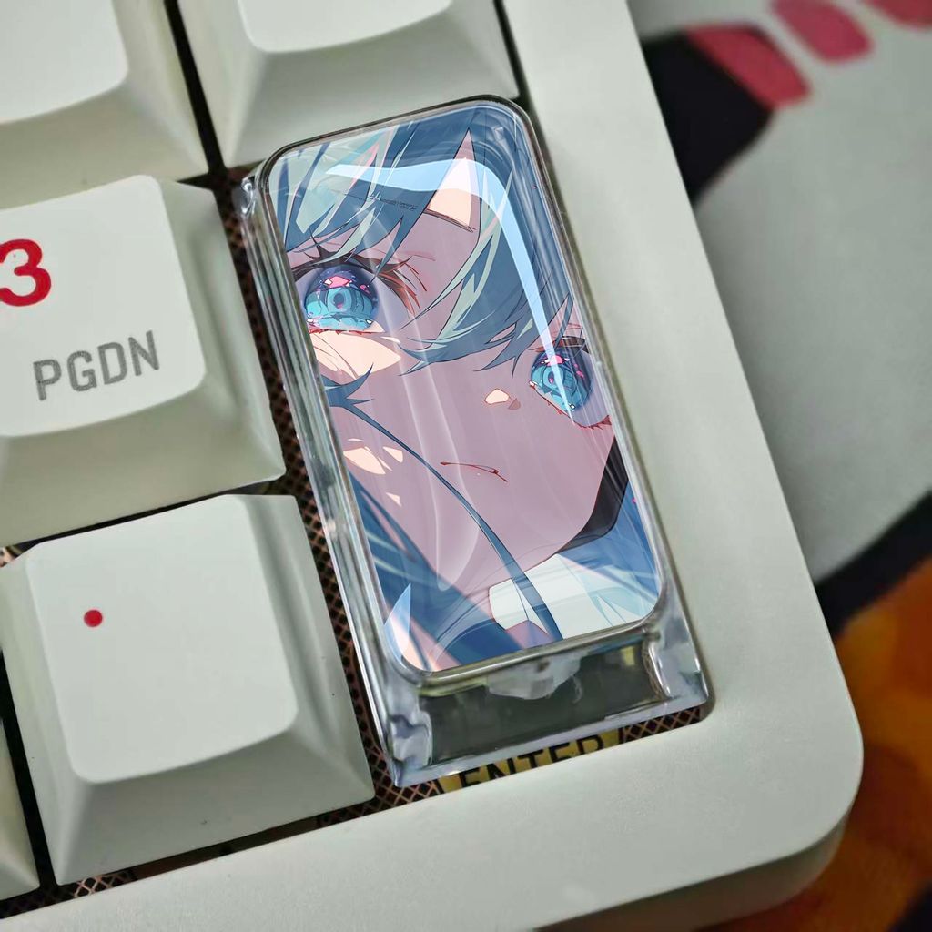 DIY Vertical Enter Key Keycap Cartoon Hatsune Miku Keycaps Thickened and Wear-resistant for