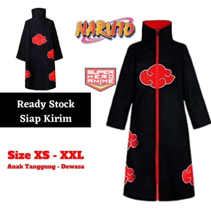 Jubah Akatsuki Naruto Anime Kostum Itachi Uchiha Baju Cosplay Dewasa