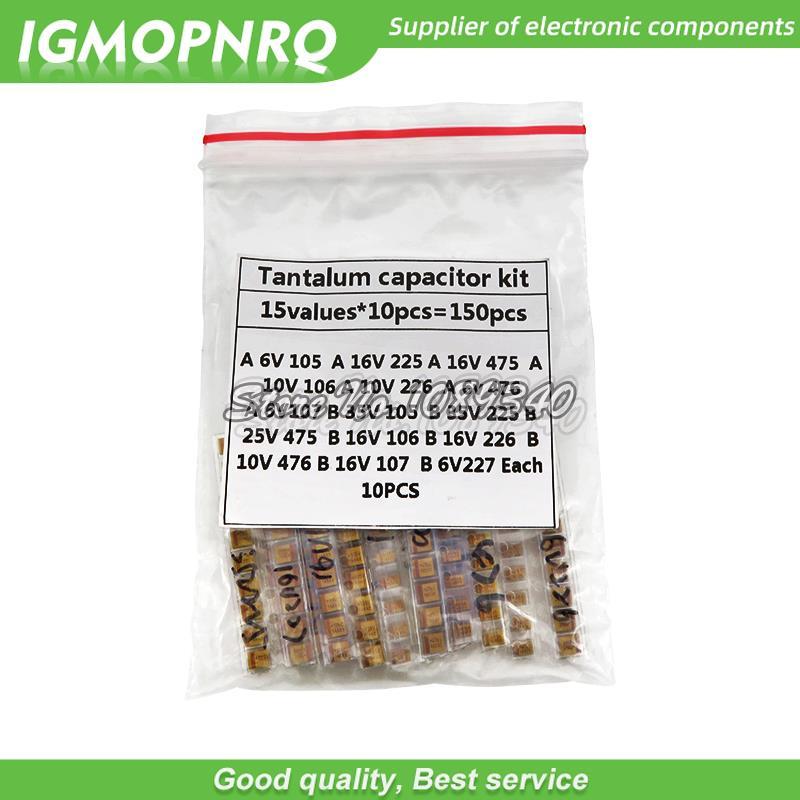 15Values SMD Tantalum capacitor assortment kit 1uf-220uf A/B Case Tantalum capacitor set 1UF 2.2UF
