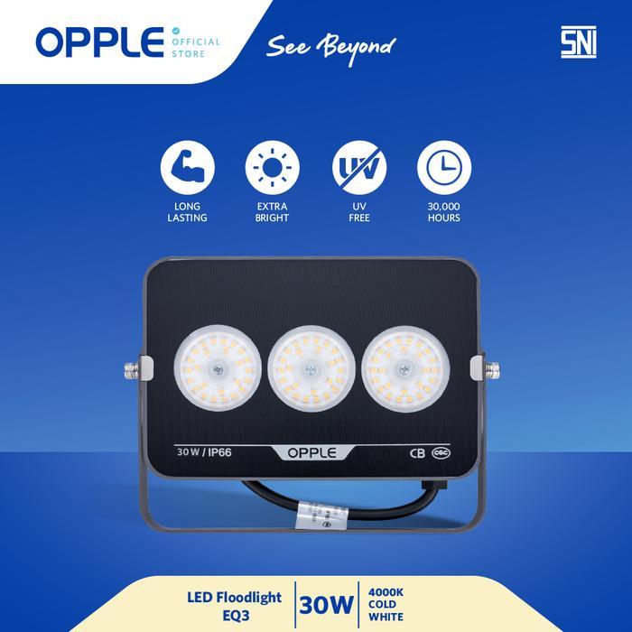 Opple Lampu LED FloodLightEQ3 30W Cool White 4000K – Waterproof LED FloodlightEQ3 30W4000GYGP