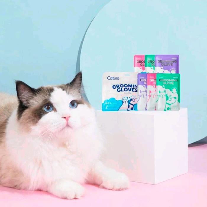 Cature Spa Gloves - No Rinse Bath Mittens For Dog & Cat