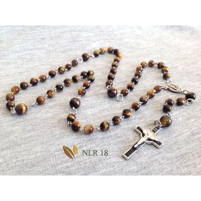 Kalung Rosario Batu Tiger Eye NLR18