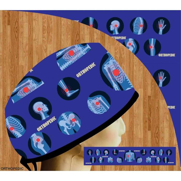 dokter/Scrub hat/Surgical cap/Headcap Topi Dokter Scrub Hat Surgical Cap Printing Motif Orthopedi Pr
