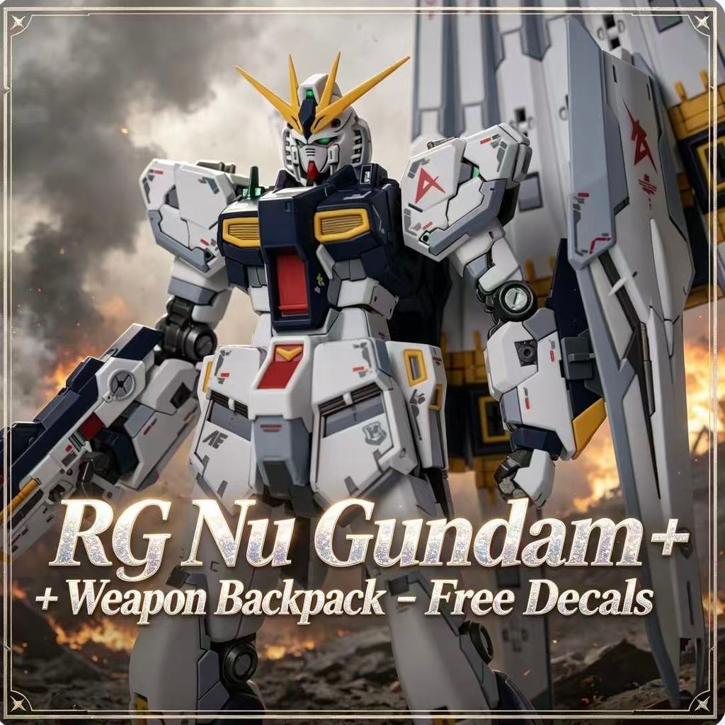 RG32 New Arrival Nu Gundam Amuro Model, Equipped with Funnel Backpack, Bracket & Water Slide Decal,