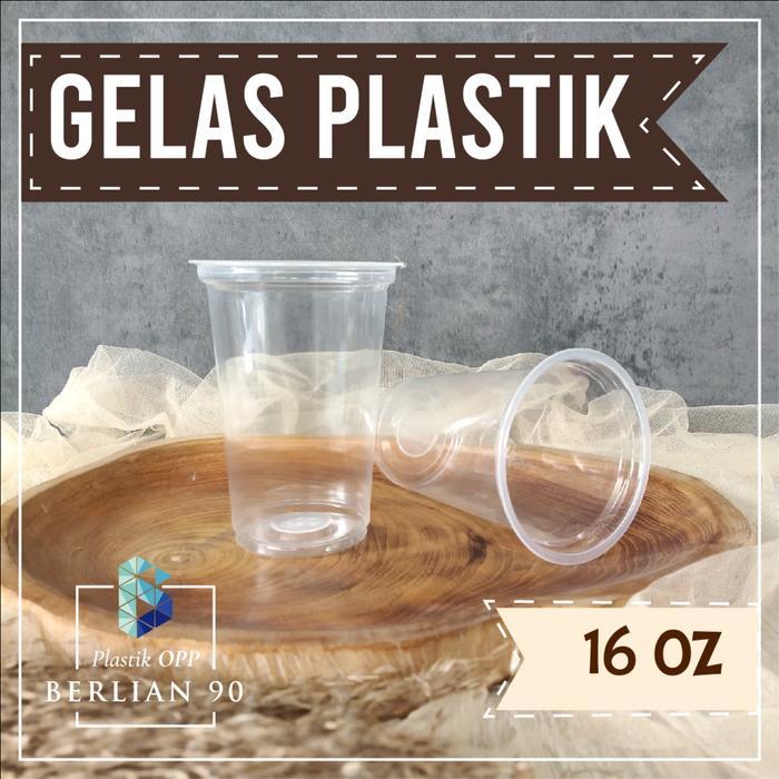 Gelas Plastik 16Oz Tipis / Gelas Jus / Cup Plastik 16Oz Khusus Gojek Terlaris