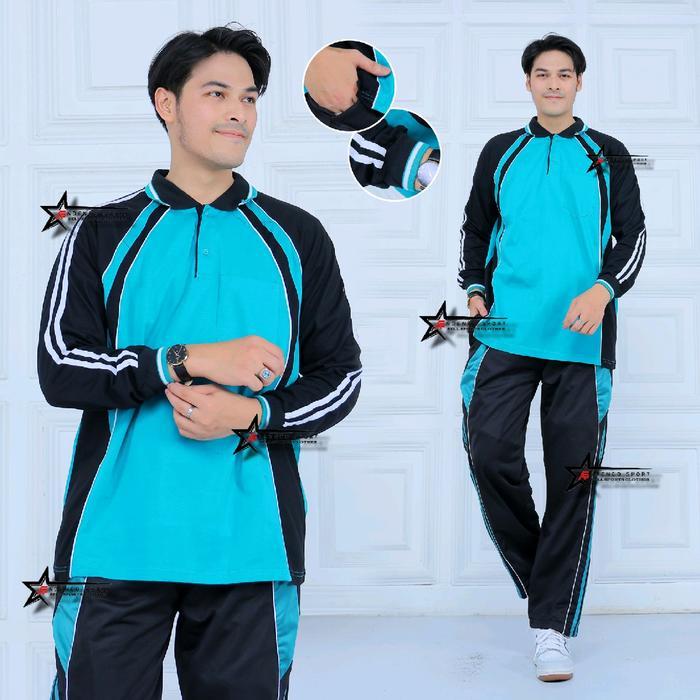 Baju Olahraga 1 Set Celana Training Wanita Pria Training Seragam / Setelan Baju Olahraga Lengan