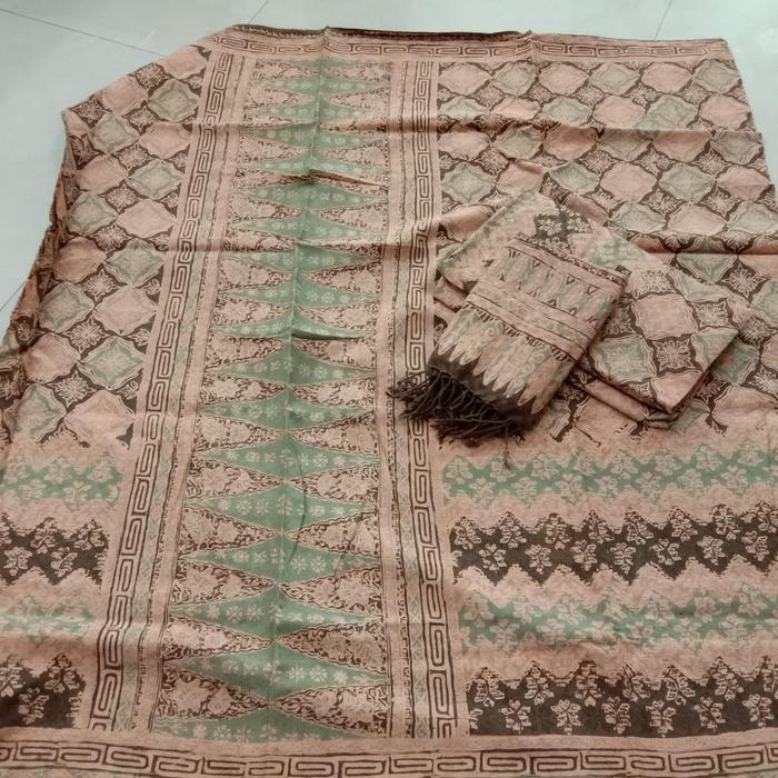 KAIN BATIK SARIMBIT COUPLE DOBY CAP TULIS CIREBON SOFT CERAH PASTEL 02