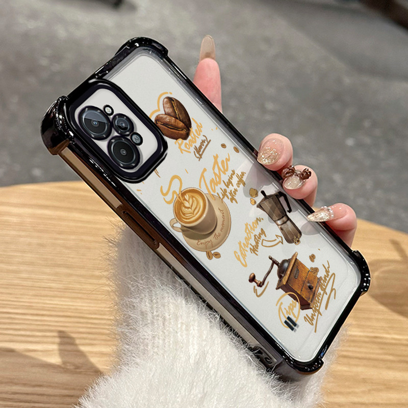 Casing Hp Untuk Realme C31 Case Kopi Kartun Kasing Bongkar Pasang Cesing Airbag Kesing Silikon Softc