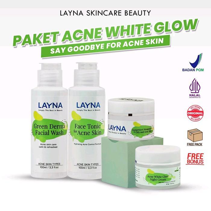 Baru Layna Paket Acne White Glow series Layna