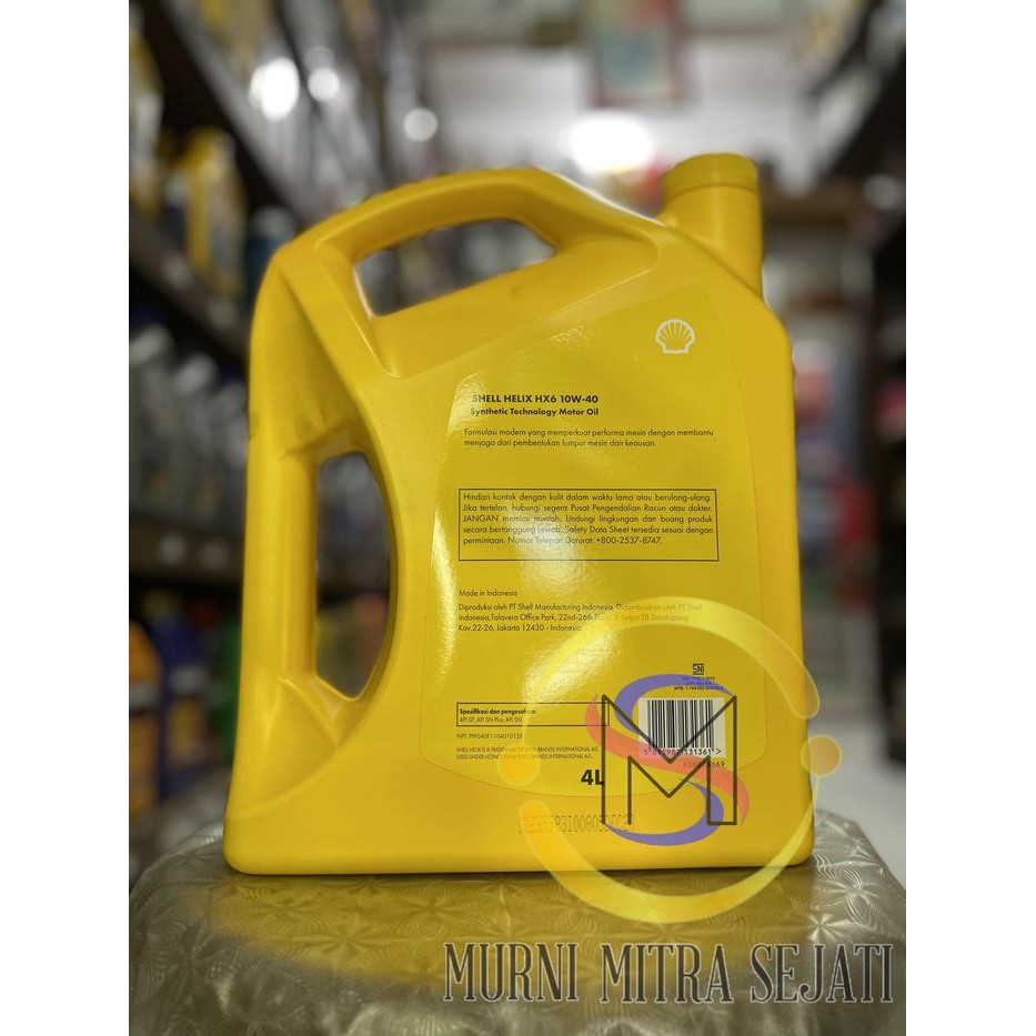 Shell Helix Hx6 Sae 10W-40 Hx-6 H X6 10W40 10 W 40 4 L Kode 1065
