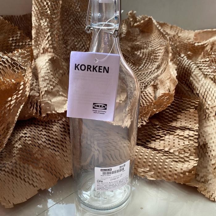 IKEA KORKEN BOTOL KACA CAFE KEDAP UDARA 1 LITER KODE 1152
