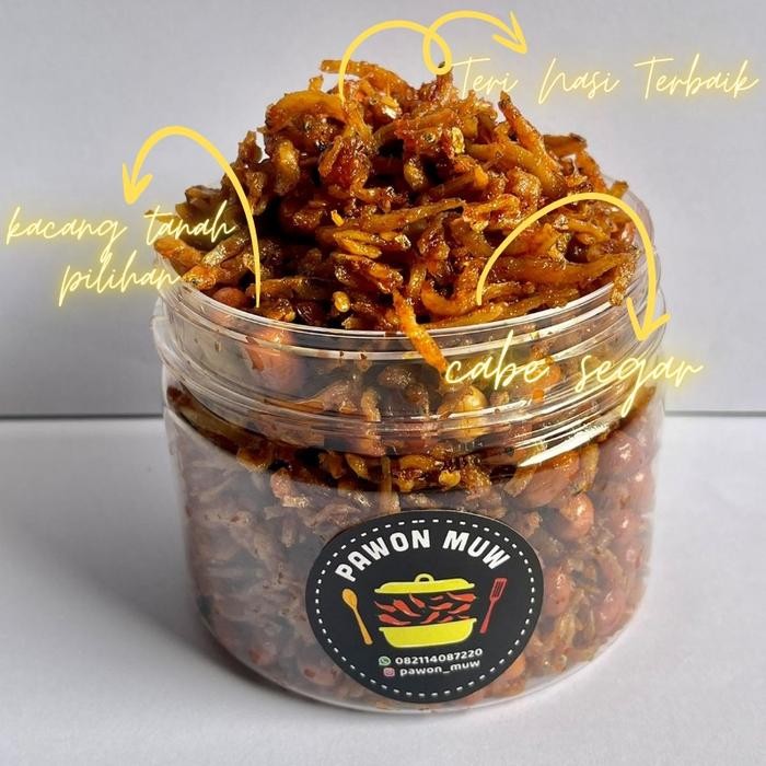 

Mamiseler45 - Pawon Muw Teri Kacang Balado 330G - Lauk Kering Pedas Manis Gurih Halal, Snack Cemilan