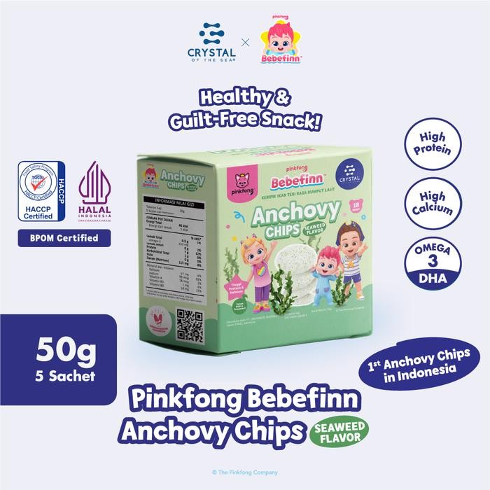 

Mamiseler45 - Pinkfong Bebefinn Anchovy Chips Seaweed - Keripik Ikan Teri Rasa Seaweed, Cemilan